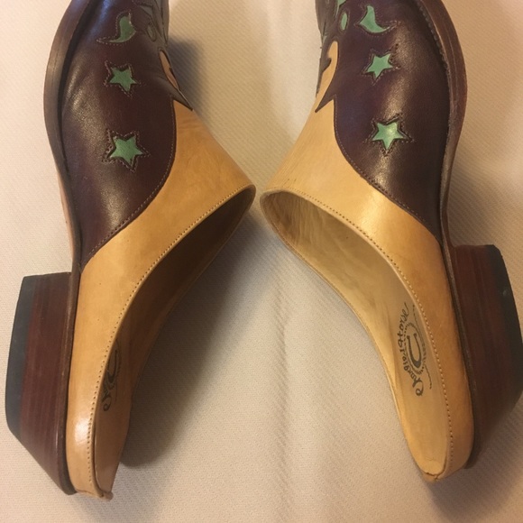 Charlie 1 Horse Artisan Handcrafted Shoe Size 6.5 M; Brown & Teal - Picture 5 of 12